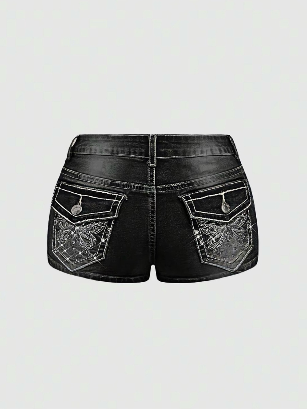 Brand New Women’s Y2K Butterfly Embroidered Jean Shorts